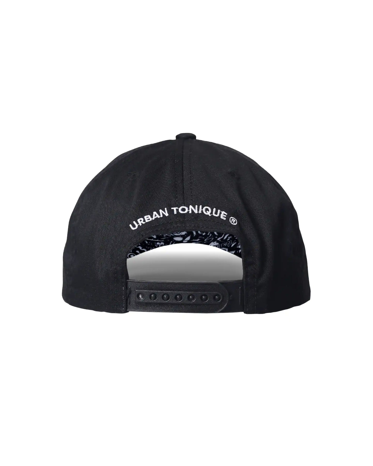 Panel-printed Black Unisex Cap