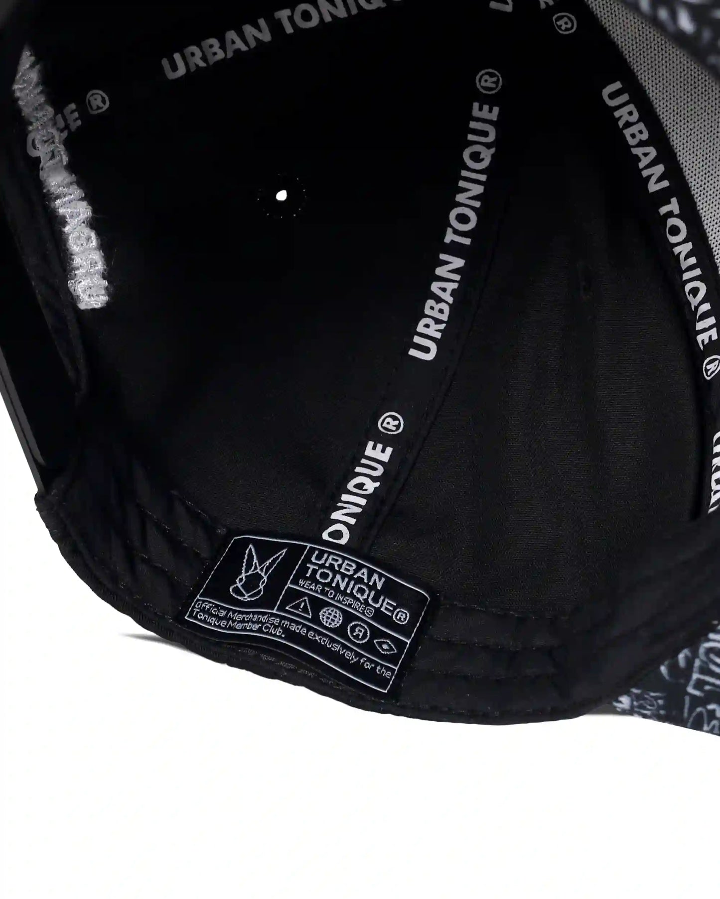 Panel-printed Black Unisex Cap