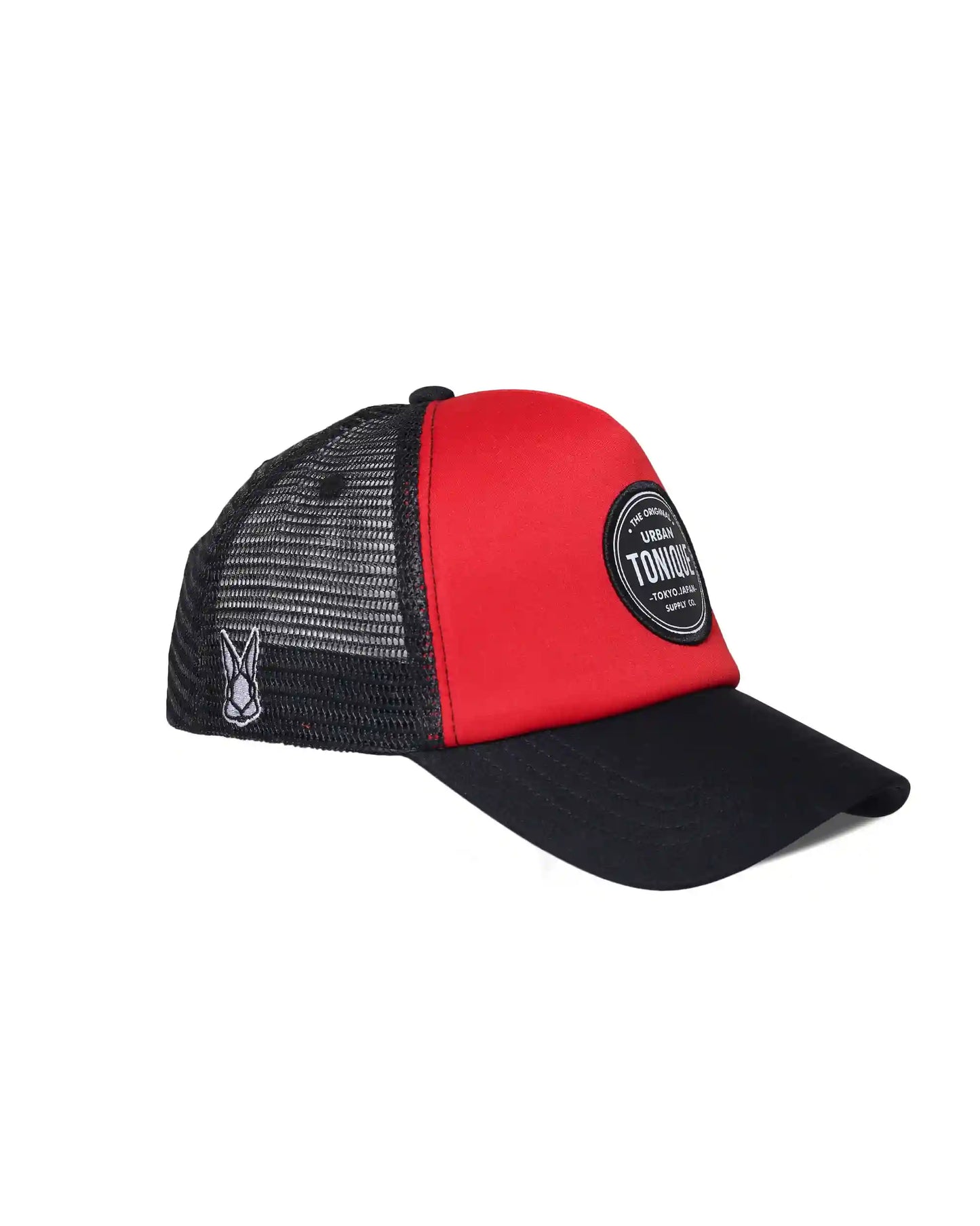 Black-Red net Unisex Trucker Cap (Foam Red Crown)