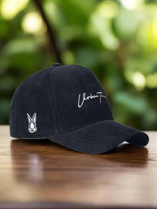 Black Corduroy Unisex Cap