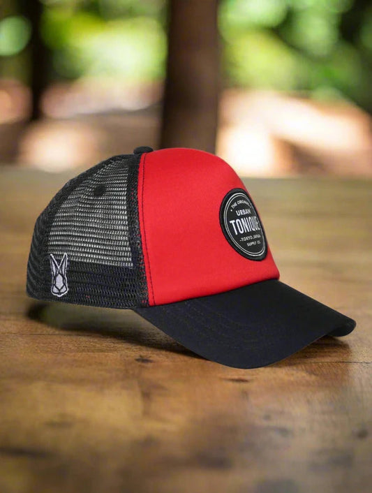 black red cap