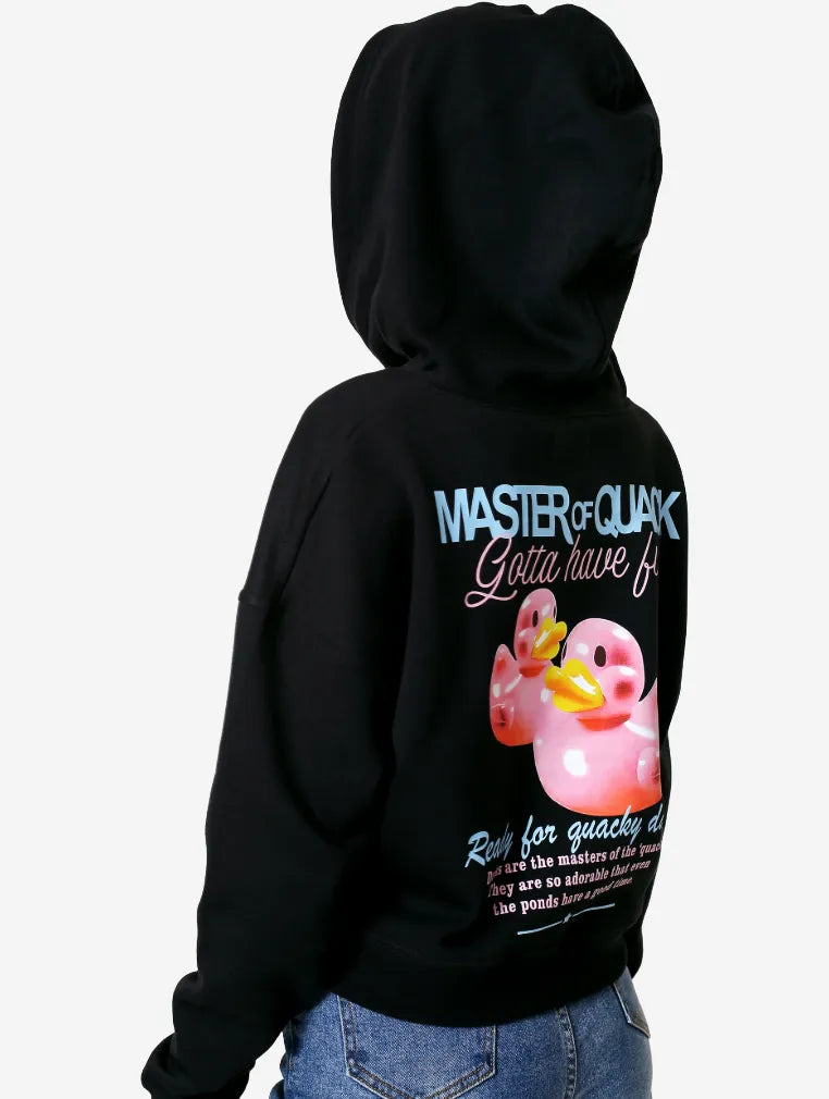 Quacky Cropped Hoodie | Pure Cotton