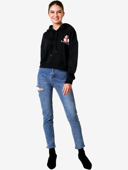 Quacky Cropped Hoodie | Pure Cotton