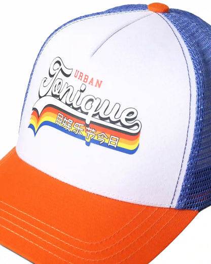 White/Blue Trucker Net Cap