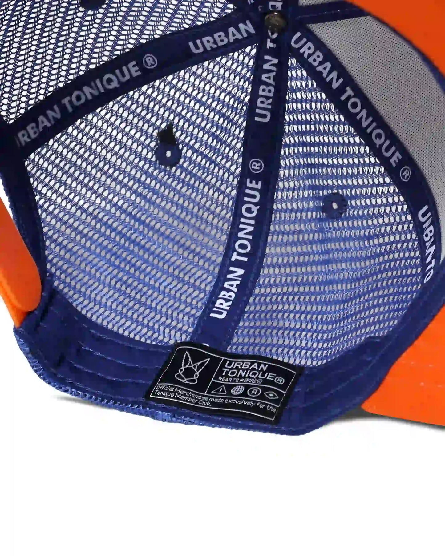 White/Blue Trucker Net Cap